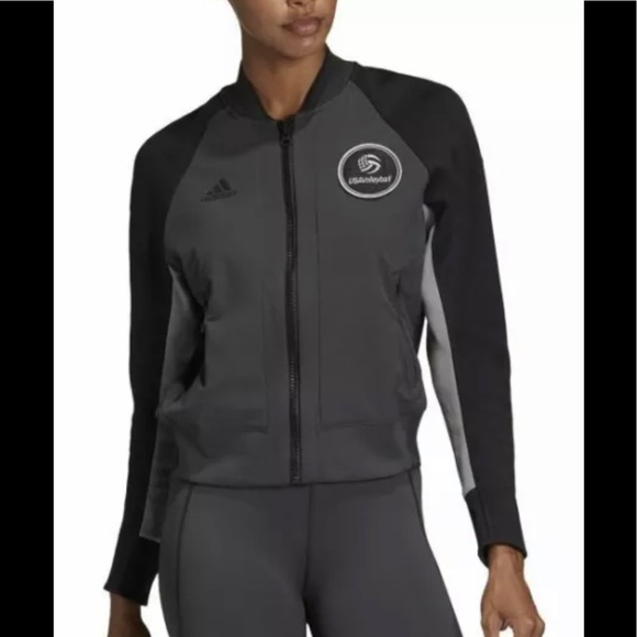 Adidas Jackets \u0026 Coats | New Adidas USA Volleyball Vrct Jacket | Color: Black/Gray | Size: L | Thenewafterlife's Closet